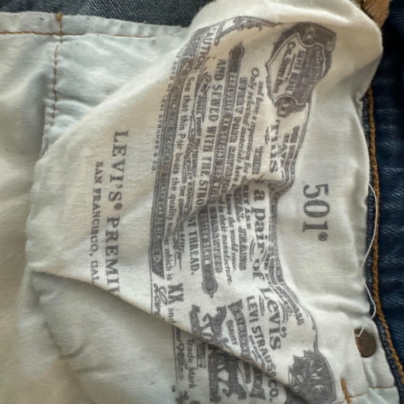 Levi's 501 Premium straight High rise button fly Light Blue Size 27 big E - Picture 12 of 15